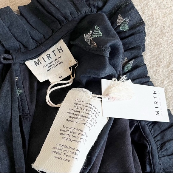 NWT Mirth Handmade Editions Napa Mini Dress in Black Jamdani - Picture 11 of 11